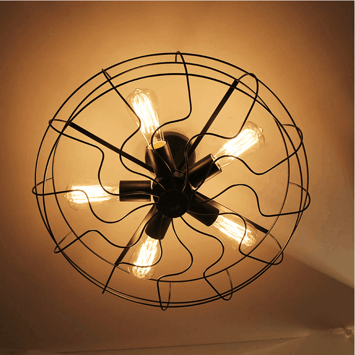 Lars Retro Caged Fan Lamp - DWHOME