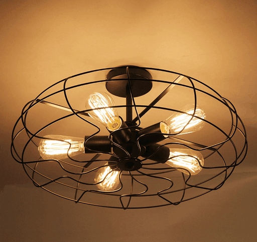 Lars Retro Caged Fan Lamp - DWHOME