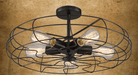 Lars Retro Caged Fan Lamp - DWHOME