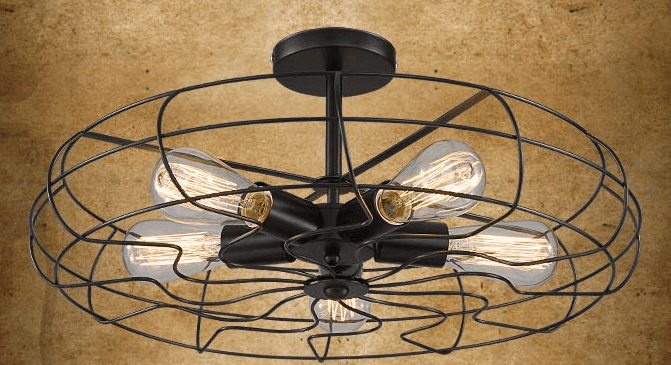 Lars Retro Caged Fan Lamp - DWHOME
