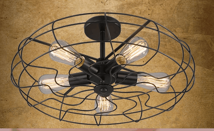 Lars Retro Caged Fan Lamp - DWHOME