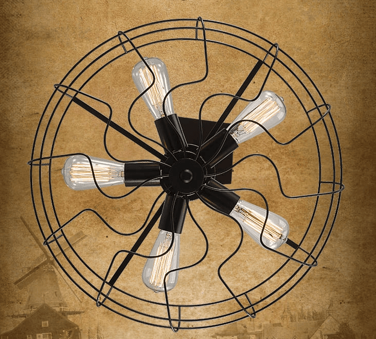 Lars Retro Caged Fan Lamp - DWHOME