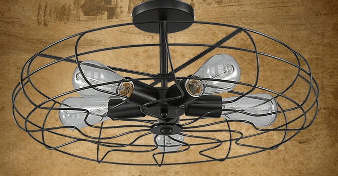 Lars Retro Caged Fan Lamp - DWHOME