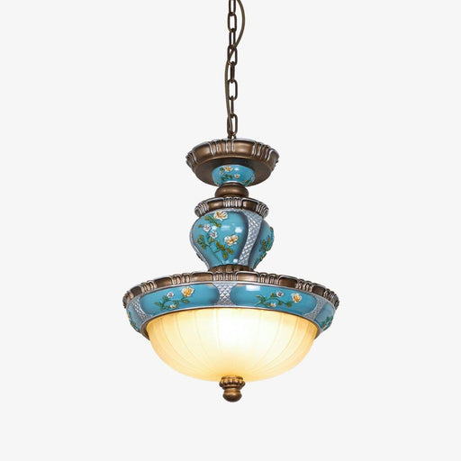 Retro Floral Resin Pendant Light - DWHOME