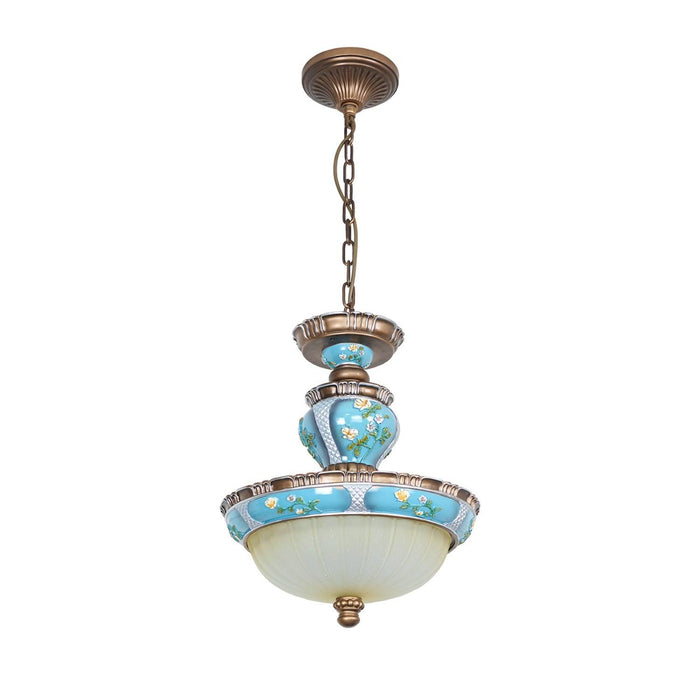 Retro Floral Resin Pendant Light-DWHOME