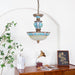 Retro Floral Resin Pendant Light-DWHOME