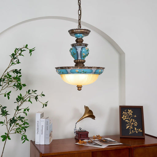 Retro Floral Resin Pendant Light - DWHOME