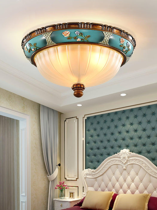 Retro Floral Resin Recessed Ceiling Light-DWHOME
