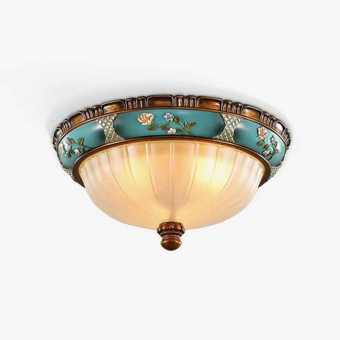 Retro Floral Resin Recessed Ceiling Light-DWHOME