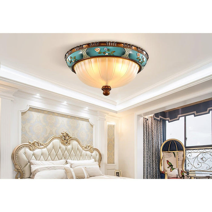 Retro Floral Resin Recessed Ceiling Light-DWHOME