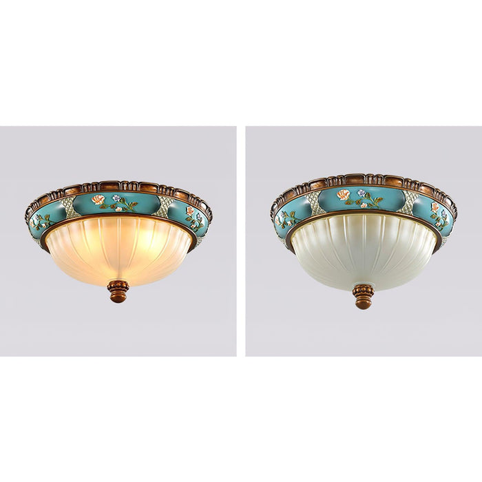 Retro Floral Resin Recessed Ceiling Light-DWHOME