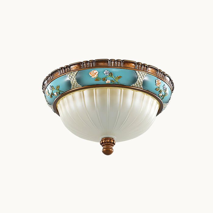 Retro Floral Resin Recessed Ceiling Light-DWHOME