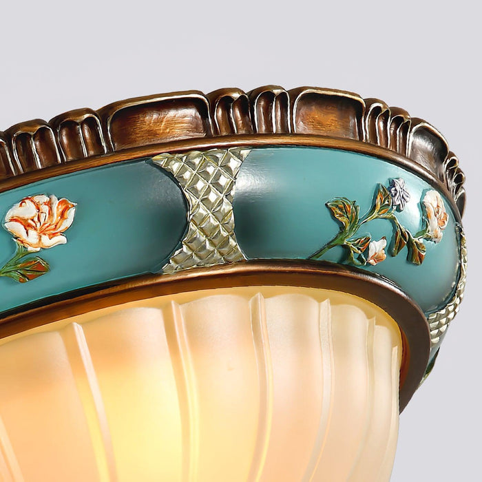 Retro Floral Resin Recessed Ceiling Light-DWHOME