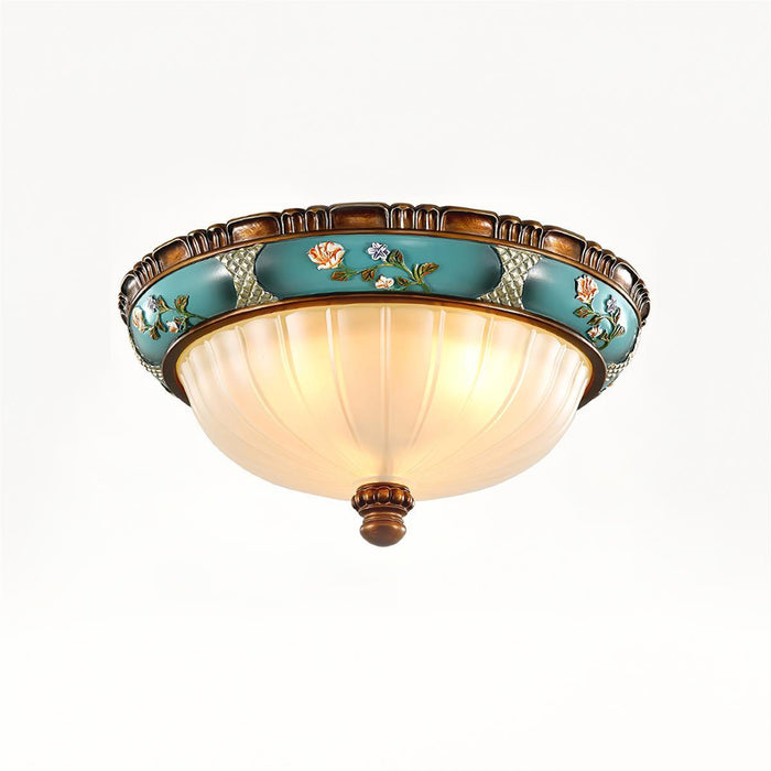 Retro Floral Resin Recessed Ceiling Light-DWHOME
