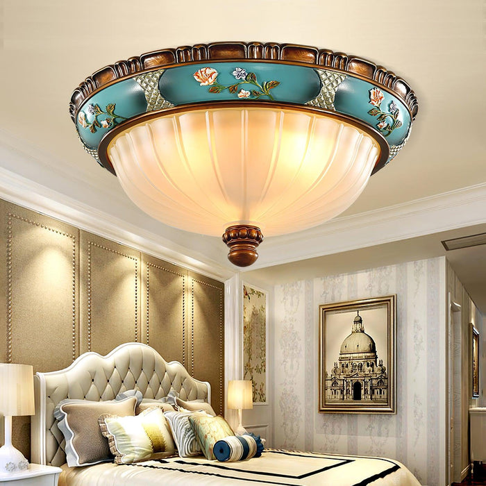 Retro Floral Resin Recessed Ceiling Light-DWHOME