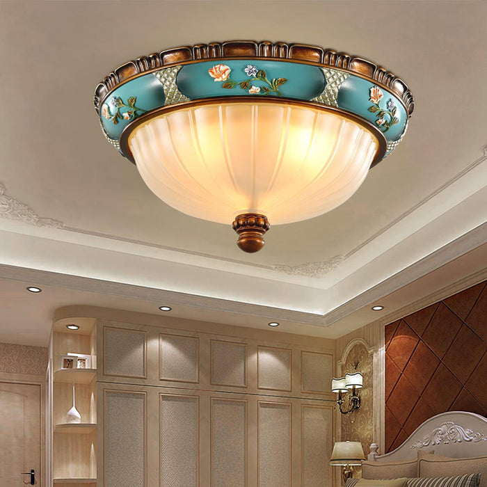 Retro Floral Resin Recessed Ceiling Light-DWHOME