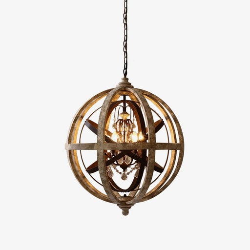 Retro Globe Weathered Chandelier-DWHOME