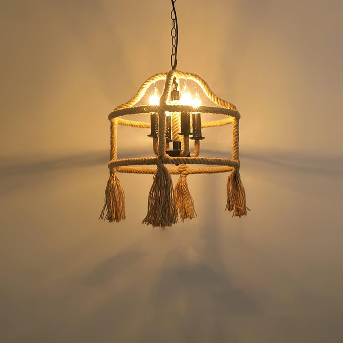 Retro Hemp Rope Exquisite Pendant Light - DWHOME