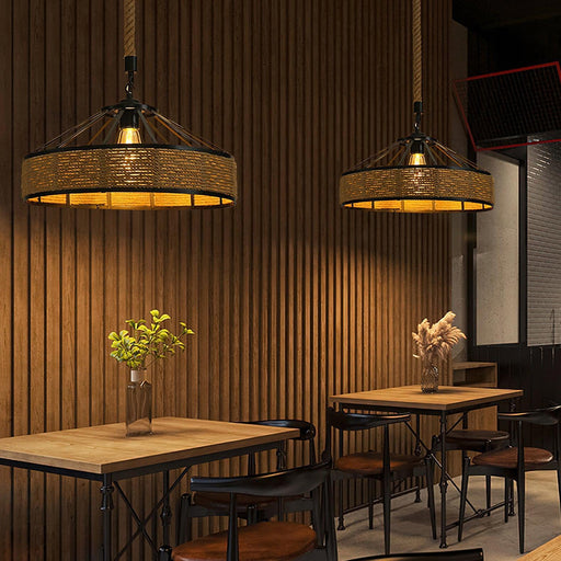 Retro Hemp Rope Exquisite Pendant Light-DWHOME
