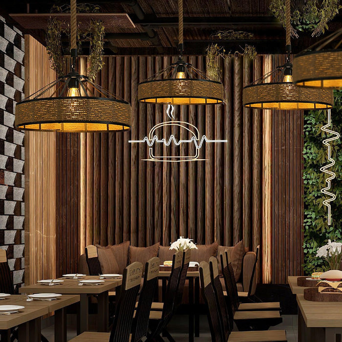 Retro Hemp Rope Exquisite Pendant Light - DWHOME