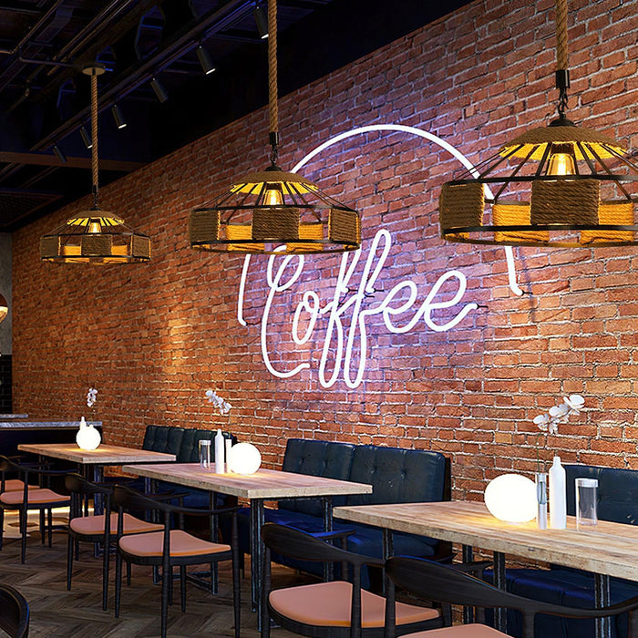 Retro Hemp Rope Exquisite Pendant Light - DWHOME