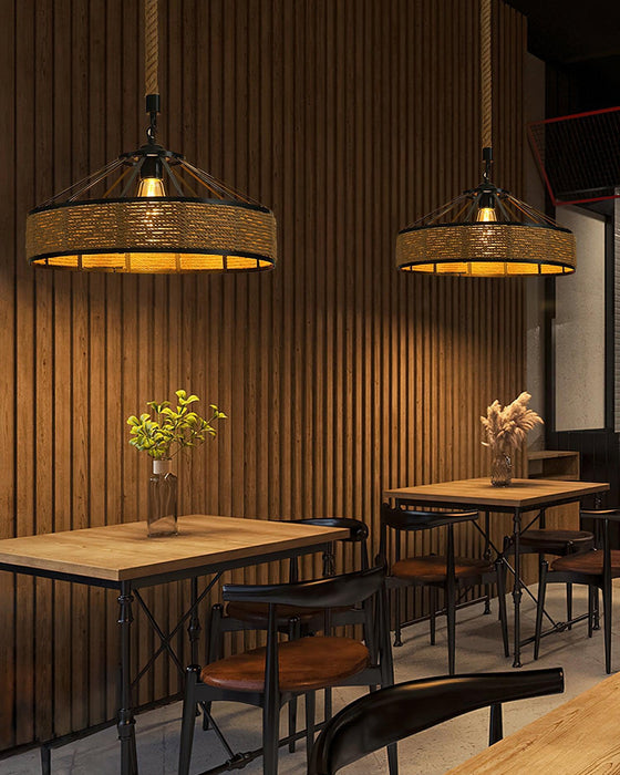 Retro Hemp Rope Exquisite Pendant Light - DWHOME