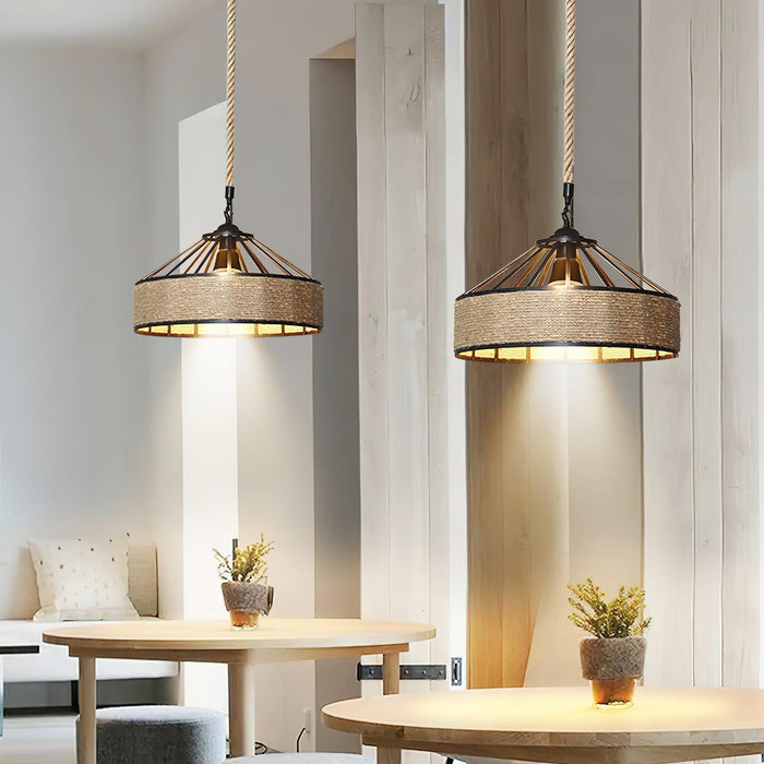 Retro Hemp Rope Exquisite Pendant Light - DWHOME