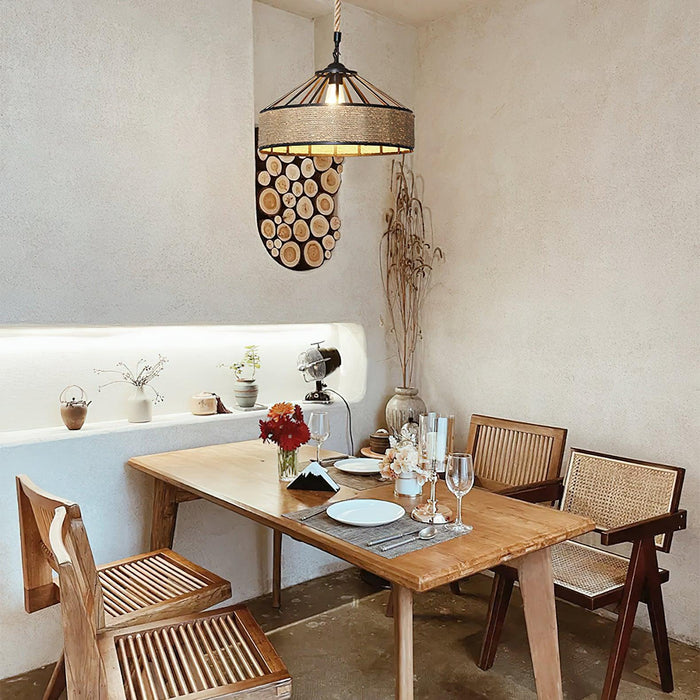 Retro Hemp Rope Exquisite Pendant Light - DWHOME