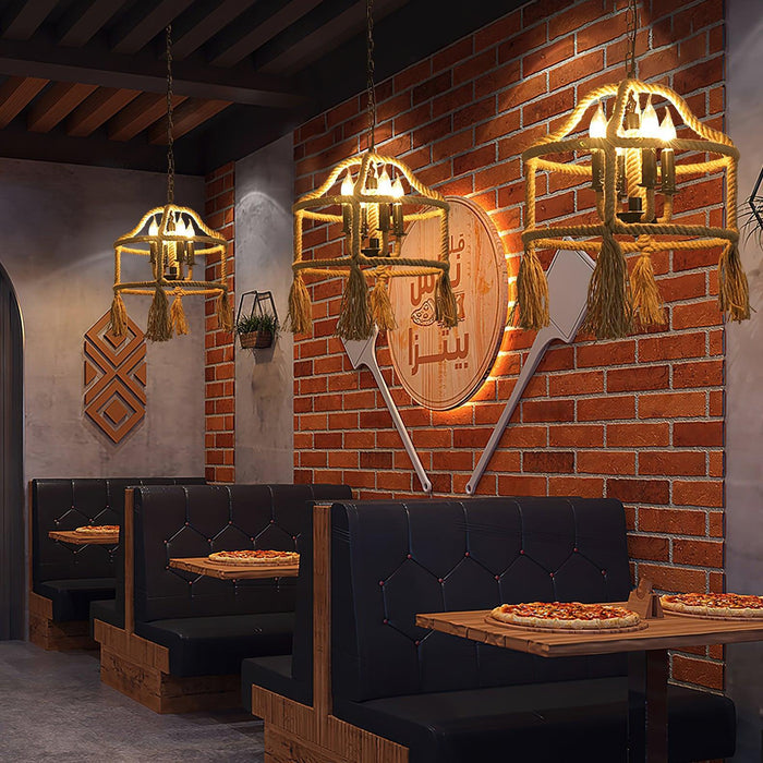 Retro Hemp Rope Exquisite Pendant Light - DWHOME