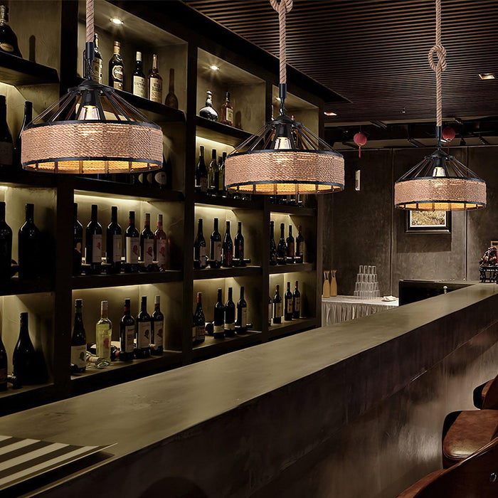 Retro Hemp Rope Exquisite Pendant Light - DWHOME