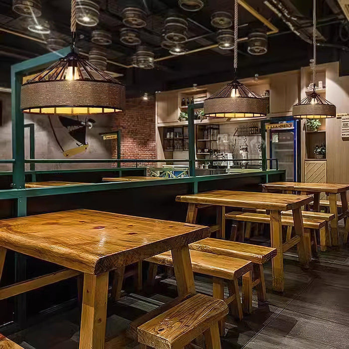 Retro Hemp Rope Exquisite Pendant Light - DWHOME