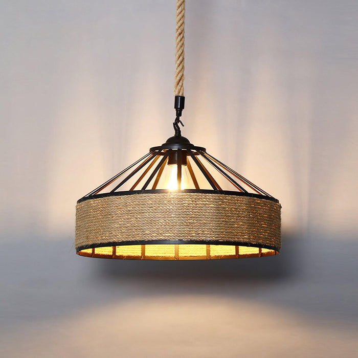 Retro Hemp Rope Exquisite Pendant Light - DWHOME