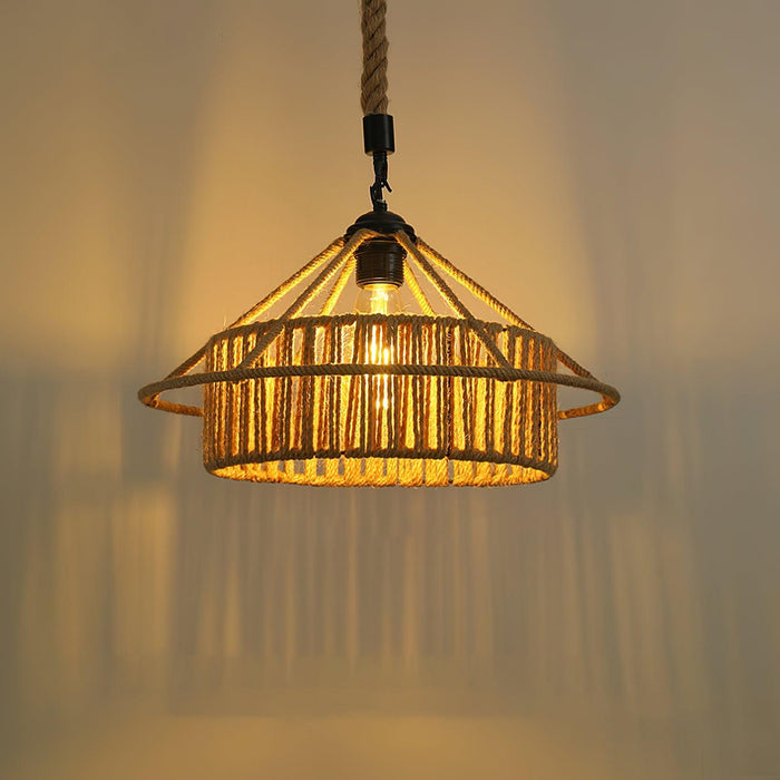 Retro Hemp Rope Exquisite Pendant Light - DWHOME