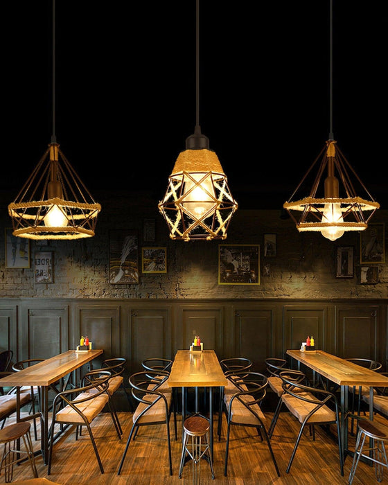 Retro Hemp Rope Interesting Pendant Light - DWHOME