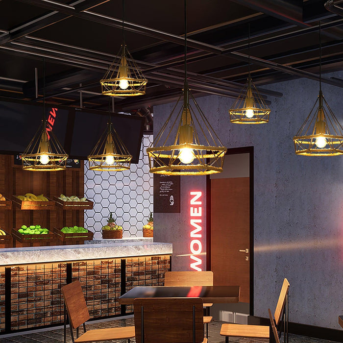Retro Hemp Rope Interesting Pendant Light - DWHOME