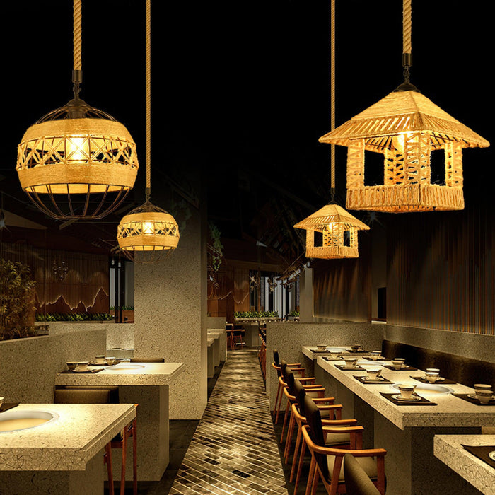 Retro Hemp Rope Interesting Pendant Light - DWHOME