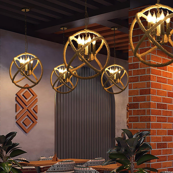 Retro Hemp Rope Interesting Pendant Light - DWHOME