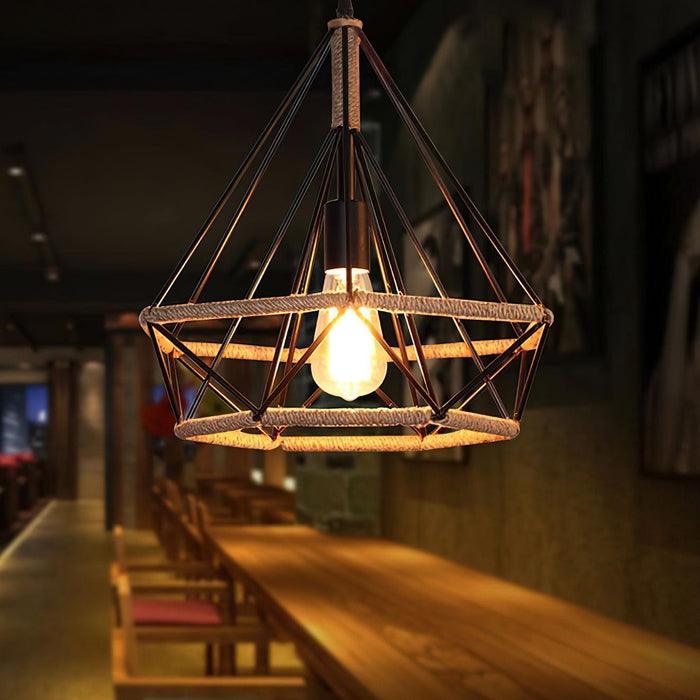 Retro Hemp Rope Interesting Pendant Light - DWHOME