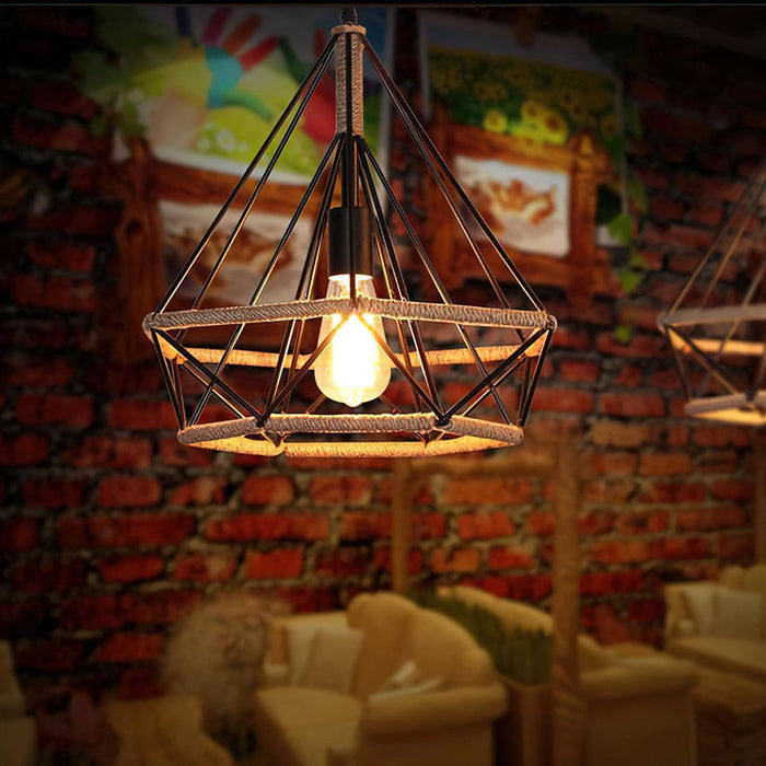 Retro Hemp Rope Interesting Pendant Light - DWHOME