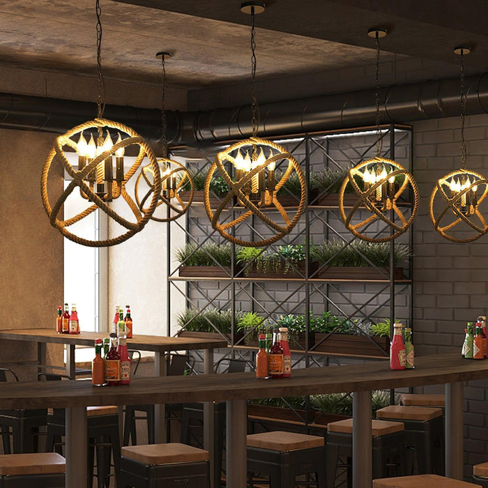 Retro Hemp Rope Interesting Pendant Light - DWHOME