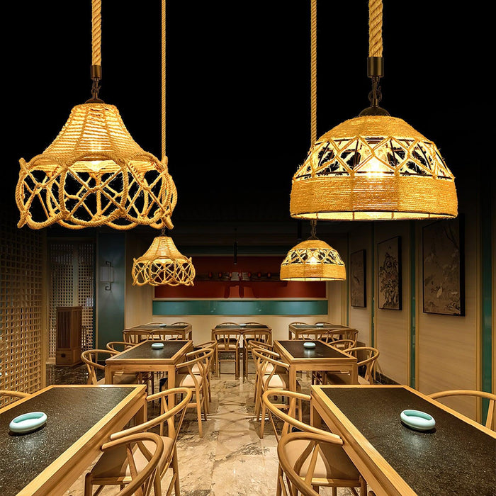 Retro Hemp Rope Interesting Pendant Light - DWHOME