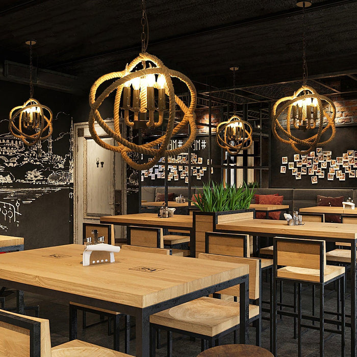 Retro Hemp Rope Interesting Pendant Light - DWHOME