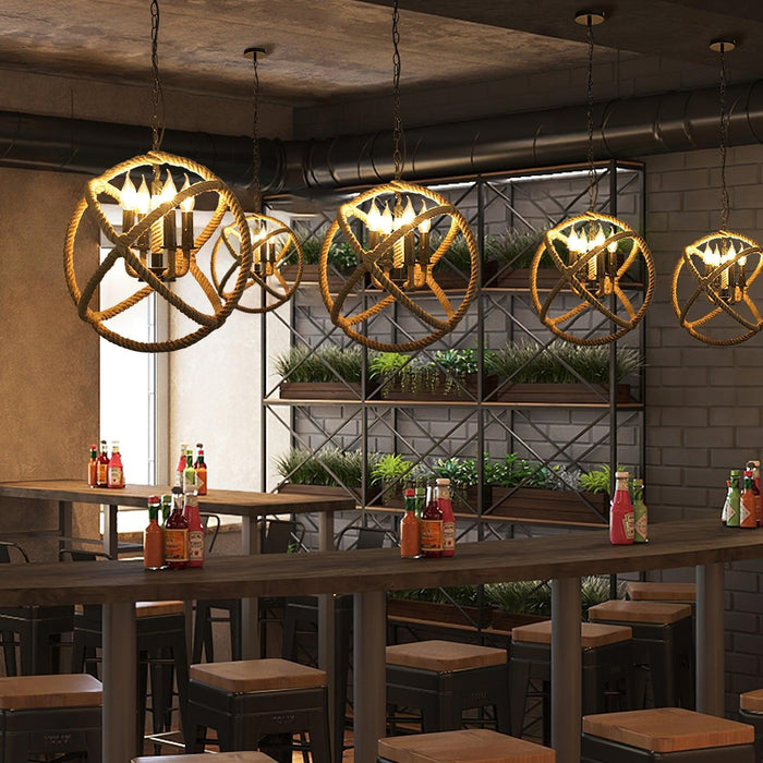 Retro Hemp Rope Interesting Pendant Light - DWHOME