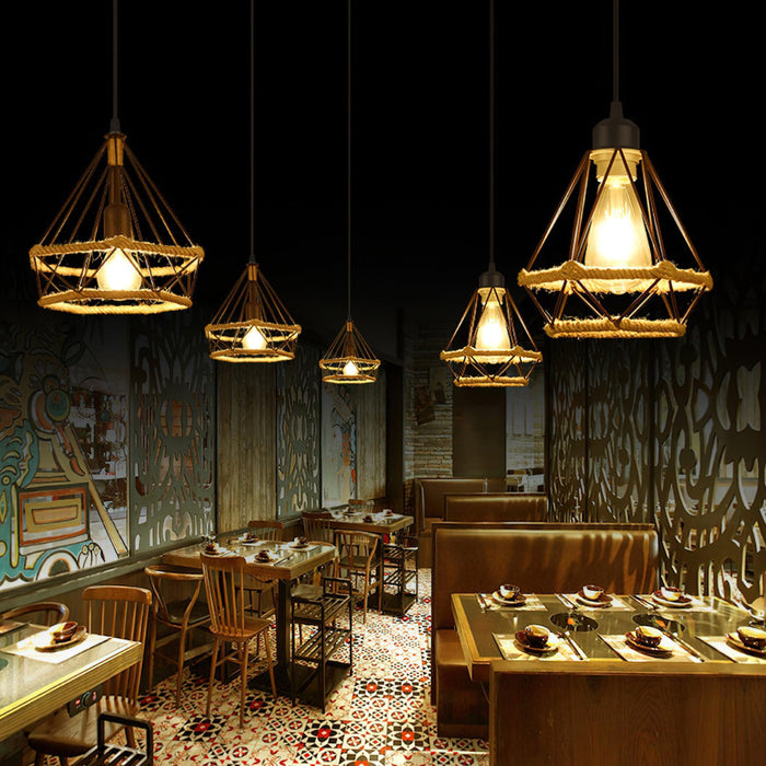 Retro Hemp Rope Interesting Pendant Light - DWHOME