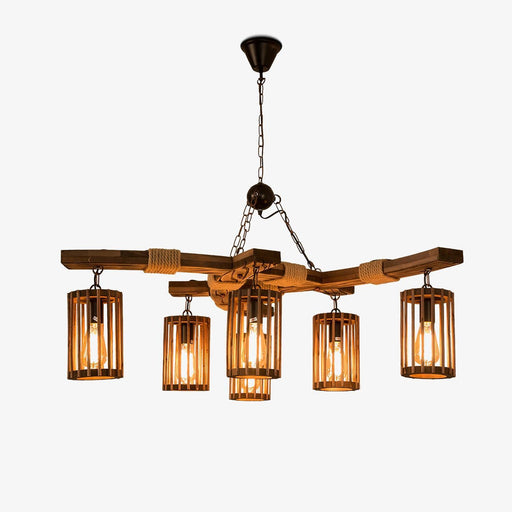 Retro Solid Wood Chandelier-DWHOME