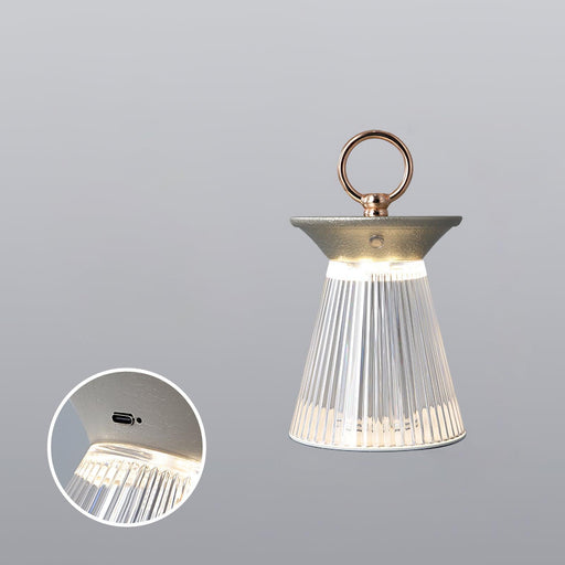 Ribbed Acrylic Built-in Battery Table Lamp-DWHOME