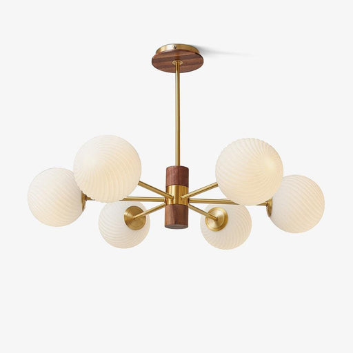Ribbed Babble Glass Chandelier-DWHOME