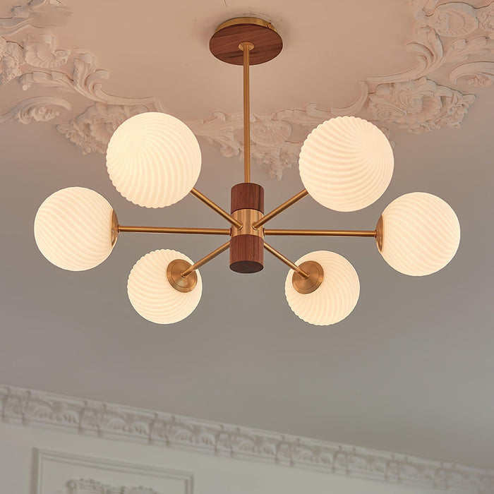 Ribbed Babble Glass Chandelier - DWHOME