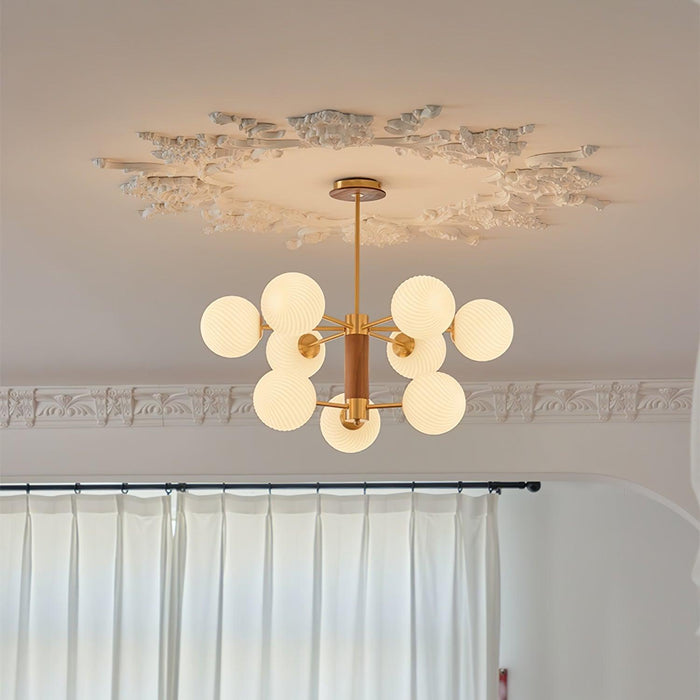 Ribbed Babble Glass Chandelier - DWHOME