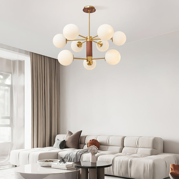 Ribbed Babble Glass Chandelier - DWHOME